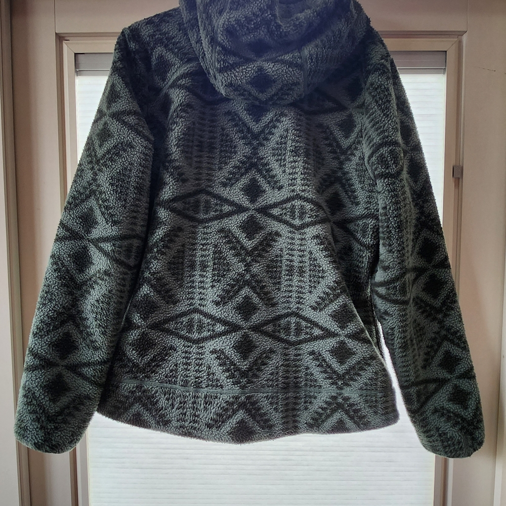 Pendleton Green Patterned Zip-Up Hooded Fleece Ja… - image 3